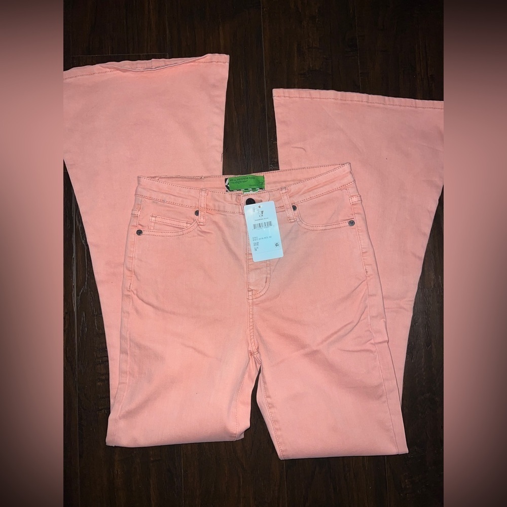 🌸 NWT! Sandrine Rose X Free People Super Flare Jeans - Picture 2 of 11